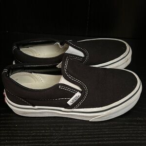 Vans Kids Black and White Slip-On Sneakers